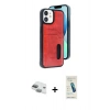 MARSİLYAN™- iPhone 11 Kılıf Yörünge Işık Serisi - Şeffaf Pasifik Cam Ekran Koruyucu + Pers Alüminyum Kamera Lens - YL