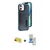 MARSİLYAN™- iPhone 11 Kılıf Yörünge Işık Serisi - Şeffaf Royal Nano Ekran Koruyucu + Rainbow Kamera Lens Koruma Cam - KI