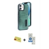 MARSİLYAN™- iPhone 11 Kılıf Yörünge Işık Serisi - Şeffaf Royal Nano Ekran Koruyucu + Rainbow Kamera Lens Koruma Cam - KI