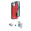 MARSİLYAN™- iPhone 11 Kılıf Yörünge Işık Serisi - Şeffaf Royal Nano Ekran Koruyucu + Pers Alüminyum Kamera Lens - LT