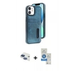 MARSİLYAN™- iPhone 11 Kılıf Yörünge Işık Serisi - Şeffaf Royal Nano Ekran Koruyucu + Pers Alüminyum Kamera Lens - LT