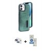 MARSİLYAN™- iPhone 11 Kılıf Yörünge Işık Serisi - Şeffaf Royal Nano Ekran Koruyucu + Pers Alüminyum Kamera Lens - LT