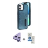 MARSİLYAN™- iPhone 11 Kılıf Yörünge Işık Serisi - Şeffaf Royal Nano Ekran Koruyucu + Raze Metal Kamera Lens - MR