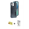 MARSİLYAN™- iPhone 11 Kılıf Yörünge Işık Serisi - Şeffaf Uv Polymer Nano Ekran Koruyucu + Rainbow Kamera Lens Koruma Cam - KI