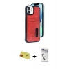 MARSİLYAN™- iPhone 11 Kılıf Yörünge Işık Serisi - Şeffaf Uv Polymer Nano Ekran Koruyucu + Rainbow Kamera Lens Koruma Cam - KI