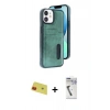 MARSİLYAN™- iPhone 11 Kılıf Yörünge Işık Serisi - Şeffaf Uv Polymer Nano Ekran Koruyucu + Rainbow Kamera Lens Koruma Cam - KI