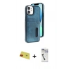 MARSİLYAN™- iPhone 11 Kılıf Yörünge Işık Serisi - Şeffaf Uv Polymer Nano Ekran Koruyucu + Rainbow Kamera Lens Koruma Cam - KI