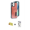 MARSİLYAN™- iPhone 11 Kılıf Yörünge Işık Serisi - Şeffaf Uv Polymer Nano Ekran Koruyucu + Rainbow Kamera Lens Koruma Cam - KI