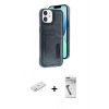 MARSİLYAN™- iPhone 11 Kılıf Yörünge Işık Serisi - Şeffaf Uv Polymer Nano Ekran Koruyucu + Renkli Kamera Lens Koruma Cam - TU