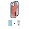 MARSİLYAN™- iPhone 11 Kılıf Yörünge Işık Serisi - Şeffaf Uv Polymer Nano Ekran Koruyucu + Neon Fosforlu Kamera Lens - TU
