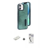 MARSİLYAN™- iPhone 11 Kılıf Yörünge Işık Serisi - Şeffaf Uv Polymer Nano Ekran Koruyucu + Renkli Kamera Lens Koruma Cam - TU