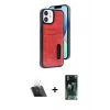 MARSİLYAN™- iPhone 11 Kılıf Yörünge Işık Serisi - Siyah 360 Mat Full Body Arka Koruyucu + Kamera Lens Koruma Cam - SF