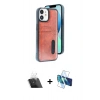 MARSİLYAN™- iPhone 11 Kılıf Yörünge Işık Serisi - Siyah 3D Antistatik Cam Ekran Koruyucu + Kamera Lens Koruma Cam - SF