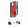 MARSİLYAN™- iPhone 11 Kılıf Yörünge Işık Serisi - Siyah 3D Antistatik Cam Ekran Koruyucu + Kamera Lens Koruma Cam - SF
