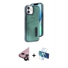 MARSİLYAN™- iPhone 11 Kılıf Yörünge Işık Serisi - Siyah 3D Antistatik Cam Ekran Koruyucu + Raze Metal Kamera Lens - SH