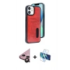 MARSİLYAN™- iPhone 11 Kılıf Yörünge Işık Serisi - Siyah 3D Antistatik Cam Ekran Koruyucu + Raze Metal Kamera Lens - SH