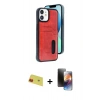 MARSİLYAN™- iPhone 11 Kılıf Yörünge Işık Serisi - Siyah 3D Antistatik Mat Seramik Nano Ekran Koruyucu + Rainbow Kamera Lens Koruma Cam - KI