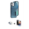 MARSİLYAN™- iPhone 11 Kılıf Yörünge Işık Serisi - Siyah 3D Antistatik Mat Seramik Nano Ekran Koruyucu + Pers Alüminyum Kamera Lens - LT