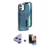 MARSİLYAN™- iPhone 11 Kılıf Yörünge Işık Serisi - Siyah 3D Antistatik Mat Seramik Nano Ekran Koruyucu + Raze Metal Kamera Lens - MR