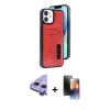 MARSİLYAN™- iPhone 11 Kılıf Yörünge Işık Serisi - Siyah 3D Antistatik Mat Seramik Nano Ekran Koruyucu + Raze Metal Kamera Lens - MR