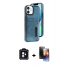MARSİLYAN™- iPhone 11 Kılıf Yörünge Işık Serisi - Siyah 3D Antistatik Mat Seramik Nano Ekran Koruyucu + PVD Metal Kamera Lens - YL