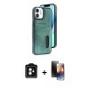 MARSİLYAN™- iPhone 11 Kılıf Yörünge Işık Serisi - Siyah 3D Antistatik Mat Seramik Nano Ekran Koruyucu + PVD Metal Kamera Lens - YL