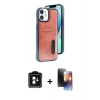 MARSİLYAN™- iPhone 11 Kılıf Yörünge Işık Serisi - Siyah 3D Antistatik Mat Seramik Nano Ekran Koruyucu + PVD Metal Kamera Lens - YL
