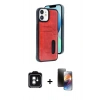 MARSİLYAN™- iPhone 11 Kılıf Yörünge Işık Serisi - Siyah 3D Antistatik Mat Seramik Nano Ekran Koruyucu + PVD Metal Kamera Lens - YL