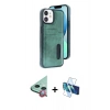 MARSİLYAN™- iPhone 11 Kılıf Yörünge Işık Serisi - Siyah 3D Antistatik Seramik Nano Ekran Koruyucu + Raze Metal Kamera Lens - KI