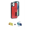 MARSİLYAN™- iPhone 11 Kılıf Yörünge Işık Serisi - Siyah 3D Antistatik Seramik Nano Ekran Koruyucu + Rainbow Kamera Lens Koruma Cam - KI
