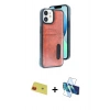 MARSİLYAN™- iPhone 11 Kılıf Yörünge Işık Serisi - Siyah 3D Antistatik Seramik Nano Ekran Koruyucu + Rainbow Kamera Lens Koruma Cam - KI