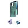 MARSİLYAN™- iPhone 11 Kılıf Yörünge Işık Serisi - Siyah 3D Antistatik Seramik Nano Ekran Koruyucu + Raze Metal Kamera Lens - MR