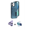MARSİLYAN™- iPhone 11 Kılıf Yörünge Işık Serisi - Siyah 3D Antistatik Seramik Nano Ekran Koruyucu + Raze Metal Kamera Lens - MR