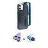 MARSİLYAN™- iPhone 11 Kılıf Yörünge Işık Serisi - Siyah 3D Antistatik Seramik Nano Ekran Koruyucu + Raze Metal Kamera Lens - MR