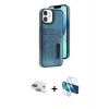 MARSİLYAN™- iPhone 11 Kılıf Yörünge Işık Serisi - Siyah 3D Antistatik Seramik Nano Ekran Koruyucu + Pers Alüminyum Kamera Lens - YL