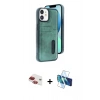 MARSİLYAN™- iPhone 11 Kılıf Yörünge Işık Serisi - Siyah 3D Antistatik Seramik Nano Ekran Koruyucu + Pers Alüminyum Kamera Lens - KI