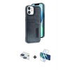MARSİLYAN™- iPhone 11 Kılıf Yörünge Işık Serisi - Siyah 3D Antistatik Seramik Nano Ekran Koruyucu + Pers Alüminyum Kamera Lens - LT