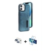 MARSİLYAN™- iPhone 11 Kılıf Yörünge Işık Serisi - Siyah 3D Antistatik Seramik Nano Ekran Koruyucu + Pers Alüminyum Kamera Lens - LT