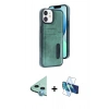 MARSİLYAN™- iPhone 11 Kılıf Yörünge Işık Serisi - Siyah 3D Antistatik Seramik Nano Ekran Koruyucu + Raze Metal Kamera Lens - MI