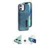 MARSİLYAN™- iPhone 11 Kılıf Yörünge Işık Serisi - Siyah 3D Antistatik Seramik Nano Ekran Koruyucu + Raze Metal Kamera Lens - MI