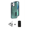 MARSİLYAN™- iPhone 11 Kılıf Yörünge Işık Serisi - Siyah 6D Antistatik Mat Seramik Hayalet Nano Ekran Koruyucu + Raze Metal Kamera Lens - GS