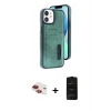 MARSİLYAN™- iPhone 11 Kılıf Yörünge Işık Serisi - Siyah 6D Antistatik Mat Seramik Hayalet Nano Ekran Koruyucu + Pers Alüminyum Kamera Lens - KI