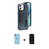 MARSİLYAN™- iPhone 11 Kılıf Yörünge Işık Serisi - Siyah 6D Antistatik Mat Seramik Hayalet Nano Ekran Koruyucu + Neon Fosforlu Kamera Lens - MI