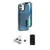 MARSİLYAN™- iPhone 11 Kılıf Yörünge Işık Serisi - Siyah 6D Antistatik Mat Seramik Hayalet Nano Ekran Koruyucu + Raze Metal Kamera Lens - GS