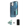 MARSİLYAN™- iPhone 11 Kılıf Yörünge Işık Serisi - Siyah 6D Antistatik Mat Seramik Hayalet Nano Ekran Koruyucu + Raze Metal Kamera Lens - MI