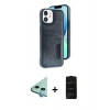 MARSİLYAN™- iPhone 11 Kılıf Yörünge Işık Serisi - Siyah 6D Antistatik Mat Seramik Hayalet Nano Ekran Koruyucu + Raze Metal Kamera Lens - MI