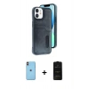 MARSİLYAN™- iPhone 11 Kılıf Yörünge Işık Serisi - Siyah 6D Antistatik Mat Seramik Hayalet Nano Ekran Koruyucu + Neon Fosforlu Kamera Lens - TU
