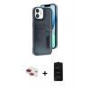 MARSİLYAN™- iPhone 11 Kılıf Yörünge Işık Serisi - Siyah 6D Antistatik Mat Seramik Hayalet Nano Ekran Koruyucu + Pers Alüminyum Kamera Lens - KI