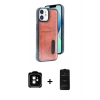 MARSİLYAN™- iPhone 11 Kılıf Yörünge Işık Serisi - Siyah 6D Antistatik Mat Seramik Hayalet Nano Ekran Koruyucu + PVD Metal Kamera Lens - TU