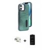 MARSİLYAN™- iPhone 11 Kılıf Yörünge Işık Serisi - Siyah 6D Antistatik Mat Seramik Hayalet Nano Ekran Koruyucu + Pers Alüminyum Kamera Lens - GD